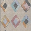 Beige Mauve And Charcoal Geometric Washable Indoor Outdoor Area Rug - 4 of 4