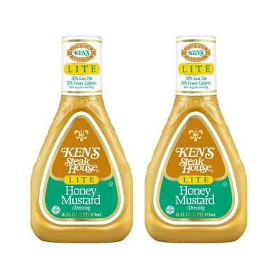 Ken's Steak House Lite Honey Mustard Dressing 16 Fl Oz (Pack of 2)