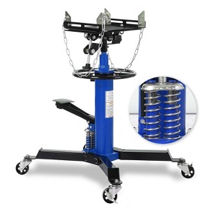 Hydraulic Transmission Jack, 1322 LBS Adjustable Telescoping, 33.8"-72.8" High Lift Jacks, Foot Pedal & 360° Swivel Wheels, Double Column - 1 of 4