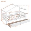 ALEXOUN Twin Size Kids Wooden Tent Bed with 2 Storage Drawers and Rails and Roof,for Kids Teens Girls & Boys,No Box Spring Needed - 3 of 4