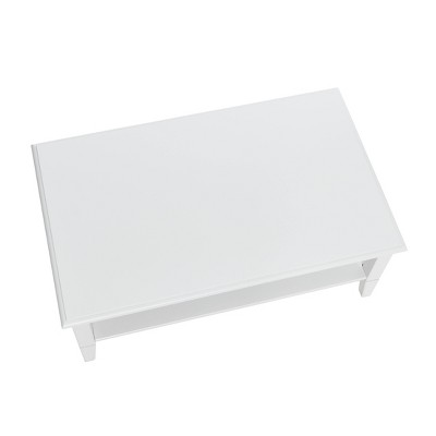 White Pine Wood Rectangular Coffee Table with Storage