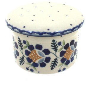 Blue Rose Polish Pottery M136 Manufaktura French Butter Dish - 1 of 2