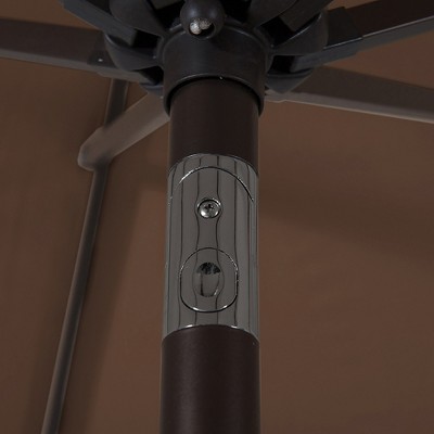 9 Ft Coffee Outdoor Patio Market Umbrella with Bronze Base