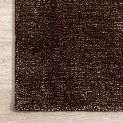 Truffle Brown Handmade Wool and Viscose Area Rug 3' x 5'