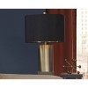 Set of 2 Jacek Table Lamps Gray/Brass - Signature Design by Ashley: Chic Drum Shade, Metallic Accents, UL Listed - 4 of 4