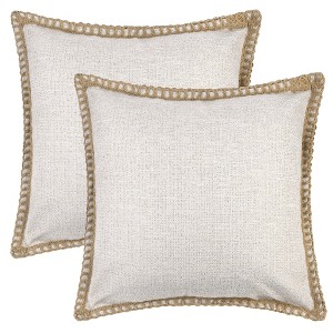 Unique Bargains Bedroom Linen Solid Color Throw Pillow Covers 2 Pcs - 1 of 4