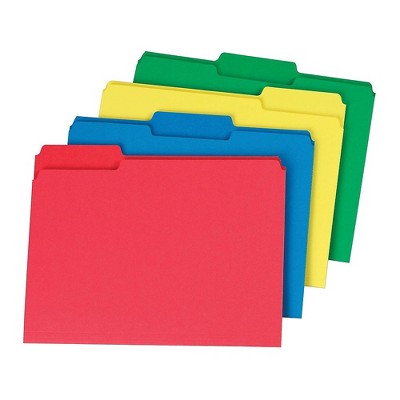 Staples Colored Top-Tab File Folders 3 Tab Assorted Colors Letter Size 24/PK TR285130/285130