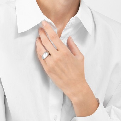 Adornia Tarnish Resistant Rhodium Plated Dome Ring - image 2