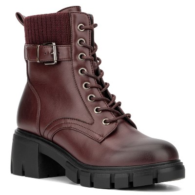 New York & Company Women's Christine Boot - 9, BURGUNDY/BURGUNDY