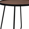 HomeRoots 24" Black Wood And Metal Round Cross Legs Coffee Table - 4 of 4