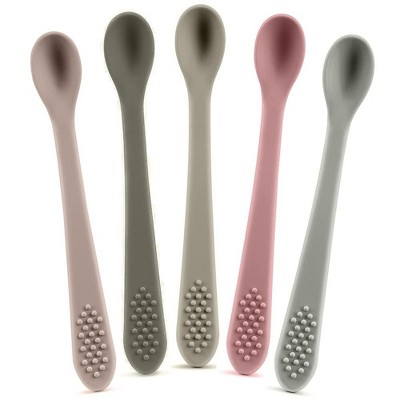 Simka Rose Silicone Baby Spoons Self Feeding 6 Months - First Stage Infant  Spoons for Babies 