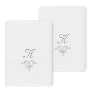Linum Home Textiles 100% Turkish Cotton MONICA 2PC Embellished Washcloth Set - 1 of 1