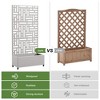 Wooakway 72"H Metal Planter Box with Trellis Raised Garden Bed with Arbor Privacy Screen with Wheels - 4 of 4