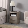 KWPZQEB Nightstand with Charging Station, Side Table with 2 Drawers, End Table with Open Shelf, Bedside Table Night Stand for Bedroom - 3 of 4