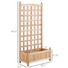 SEVOBAL Planters Wooden Raised Garden Bed with Decorative Trellis for Outdoor Plants and Flowers, Brown, 23.5"*11.5"*49.3" - 2 of 4