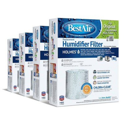 BestAir 4pk H65 Humidifier Air Control Filter for Holmes