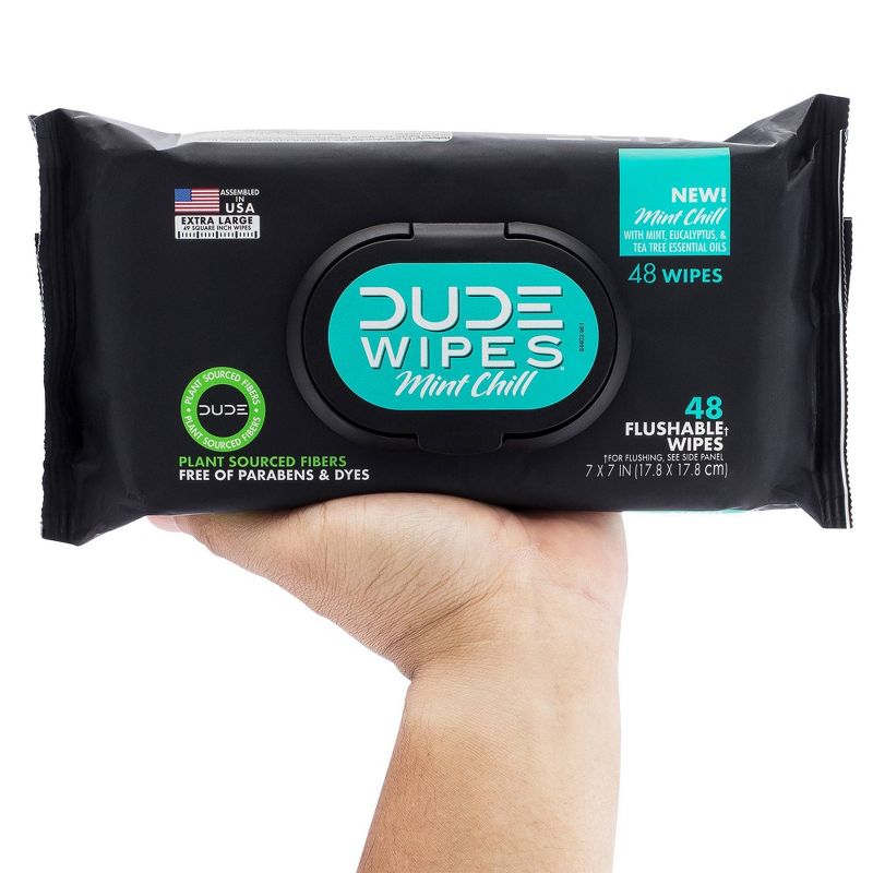 Dude Wipes Mint Chill Flushable Personal Wipes - Eucalyptus Scent - 48ct, 6 of 8
