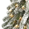 5ft. Flocked Alpine Artificial Christmas Tree with 150 Lights & 405 Branches – Winter Wonderland Holiday X-Mas Tree - 3 of 4