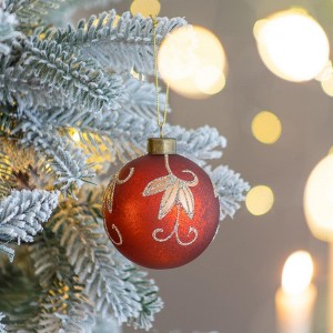 NAYSAYE Party Decoration and Accessories Glass Christmas Ball Ornament Set for Holiday Celebration, Red, 3"*3"*0.07" - 1 of 4