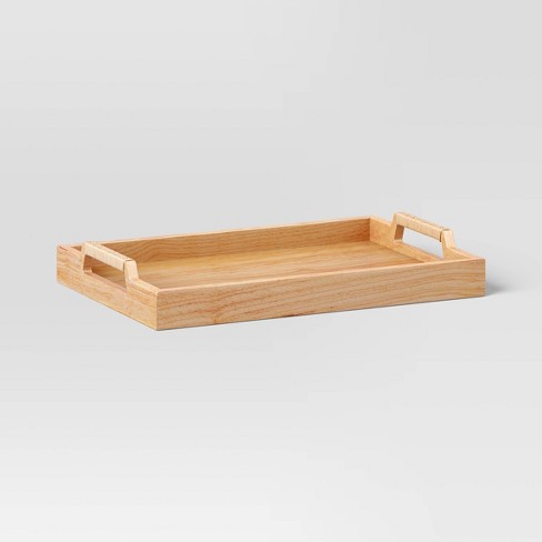 Decorative Light Brown Wood Tray - Threshold™ : Target