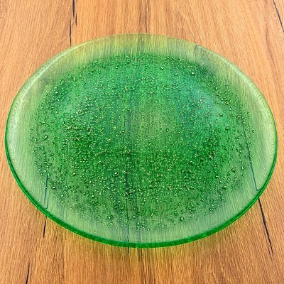 Slickblue 11" Pebble Pattern Glass Dinner Plate - 3 Color Options