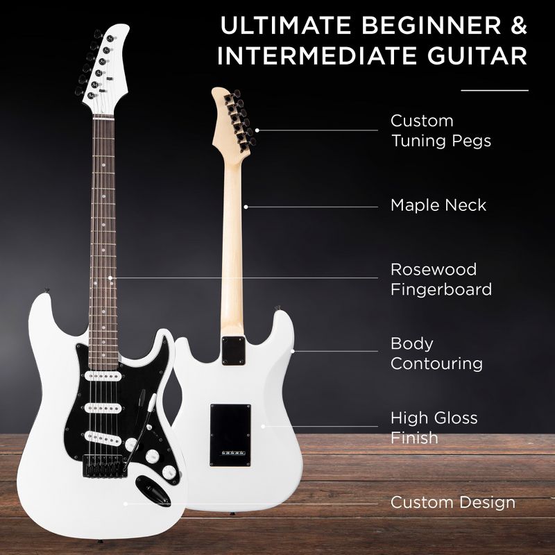 Best Choice Products 39in Full Size Beginner Electric Guitar Kit with Case, Strap, Amp, Whammy Bar, 4 of 8