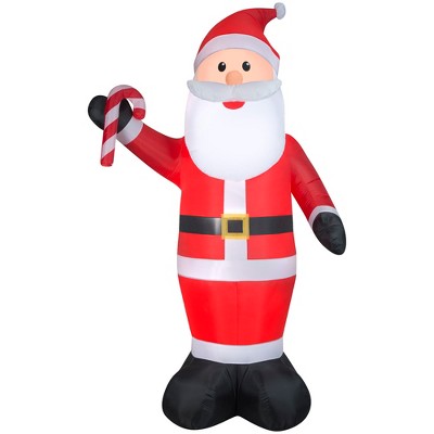 Gemmy Christmas Airblown Inflatable Santa w/Candy Cane Giant (HD CA), 11 ft Tall, Red