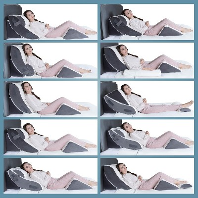 Kӧlbs Bed Wedge Pillow Chic Jacquard Cover Wedge Pillow for Sleeping and Acid Reflux, Heartburn (4 Piece Wedge Set)