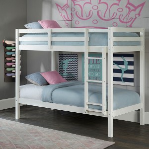 Twin Over Twin Caspian Kids' Bunk Bed White - Hillsdale Furniture: Hardwood Frame, Built-In Guard Rails, Nautical Style - 1 of 4