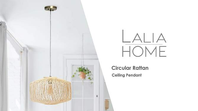 Circular Rattan Pendant Light Beige - Lalia Home, 2 of 11, play video