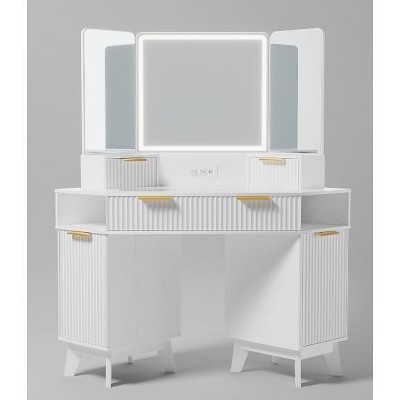 Vanity Desk with Mirror and Lights