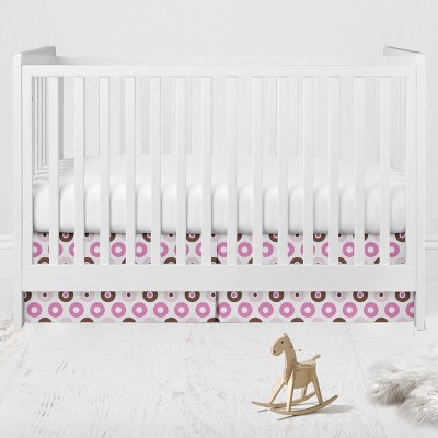 Bacati - Mod Dots/Strps Pink Crib or Toddler Bed Skirt