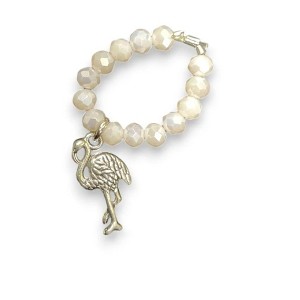 Michelle Marie Boutique's  Crystal Stretch Ring with Assorted Pewter Charms - 1 of 4