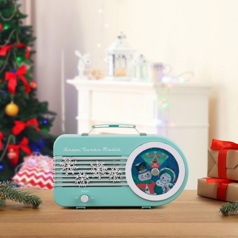 Mr. Christmas 10.5" Snow Tunes Retro Radio Musical Christmas Decoration, 3 of 6