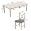 VECELO 5/7 Piece Extendable Dining Table Set with Upholstered X-Back Chairs, Farmhouse Wood Top for Kitchen or Dining Room, Gray - 3 of 4