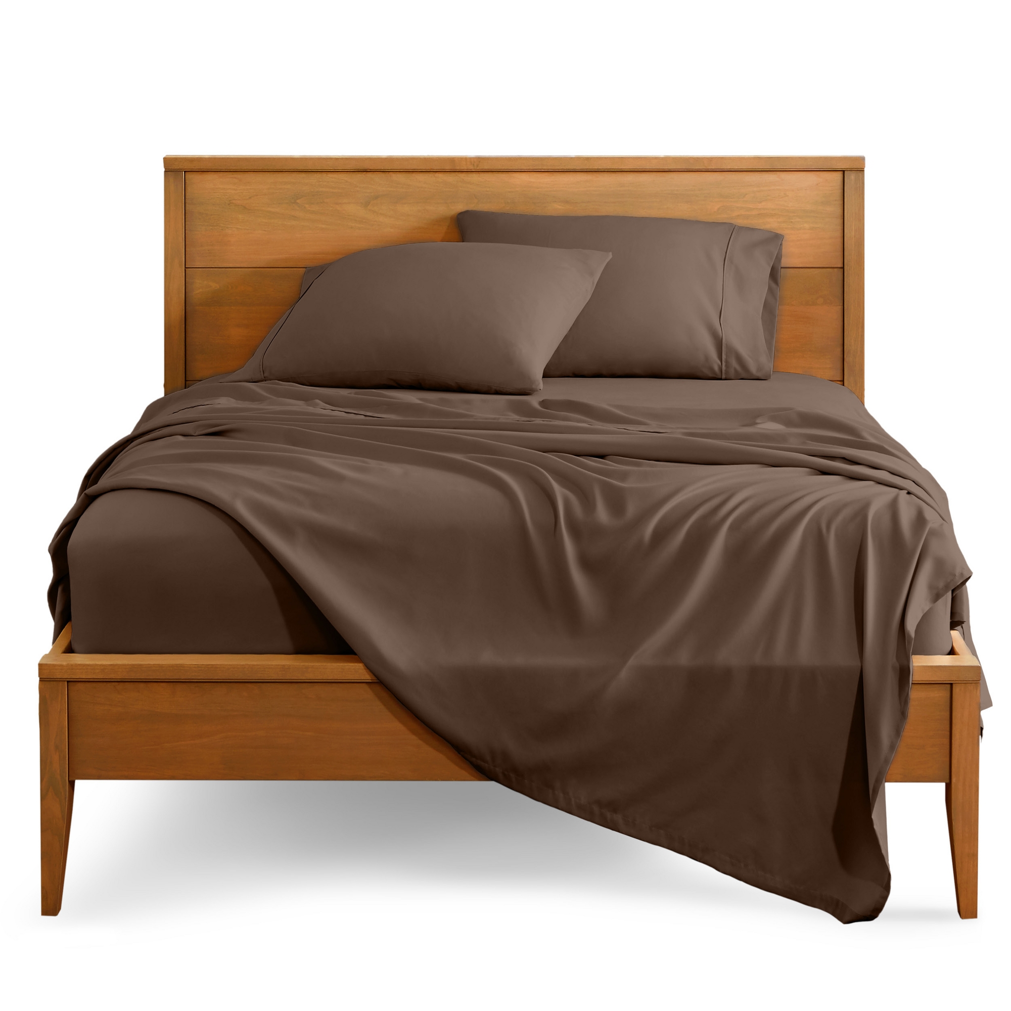 4 Piece Ultra Soft Brushed Easy Care Sheet Set by Bare Home - Queen, Cocoa