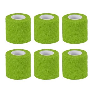 Unique Bargains Self-Adhesive Elastic Breathable Bandage Athletic Tapes 6 Rolls 1" x 177" - 1 of 4