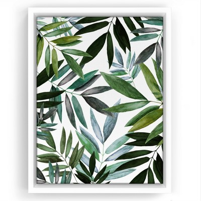Americanflat - 16x20 Floating Canvas White - Green By Louise Robinson ...