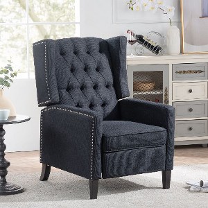 CAVINAS 27.16" Wide Manual Wing Chair Recliner, Modern Recliner Chair, Glider Chair with Tufted Backrest, Wingback Chair with Nailhead Trim - 1 of 4
