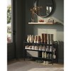 SONGMICS Shoe Rack, 3 Tier Shoe Organizer, Fabric Shoe Shelf Storage with 4 Hooks, Height-Adjustable Shoe Rack Ink Black - 2 of 4