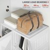 Resenkos Portable Wardrobe, Foldable Clothes Storage Organizer with 3 Compartments, Hanging Rod, Magnet Doors, White - 4 of 4