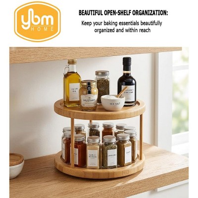 YBM Home Bamboo Wooden Non-Skid Spinner for Kitchen, Pantry, Fridge, Cupboards, or Counter Organizing, Fully Rotating Organizer — фото 7