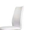 Royal Hampton Leatherette Side Chair with U Shaped Metal Base, Set of 2, White and Chrome - 3 of 4