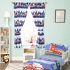 Everyday Kids Rescue Fire and Police Drapes Themed Bedroom Décor with Trucks and Cars; 4-Pc Kid Curtains with 2 Tiebacks - 2 of 4