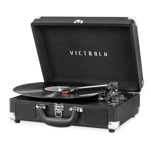 Victrola Journey 3-Speed Bluetooth Suitcase Record Player - Black - 1 of 4