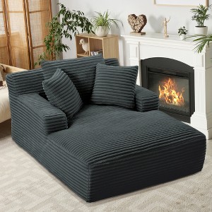 Dolonm 66" Deep-seated Armchair Recliner, Compressed Boneless Modern Sofa, Corduroy,No Assembly,for Living Room and Bedroom - 1 of 4