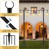 4-Pack 8.5FT Black Metal Light Poles w/ Hooks - Outdoor String Light Stands for Patio/Garden/Wedding (Black, 4 Pack) - 2 of 4