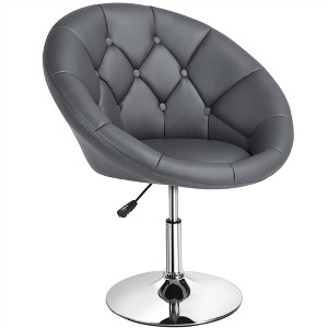 Yaheetech Height Adjustable Swivel Upholstered Round Accent Chair Barrel Chair - 1 of 4