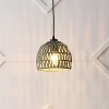 JONATHAN Y Campana Bohemian Modern Woven Rope/Iron LED Pendant - 2 of 4