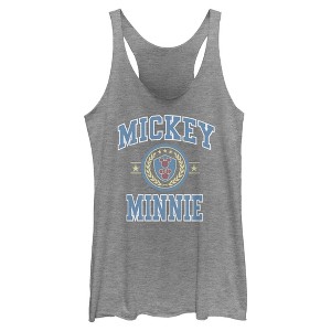 Womens Mickey & Friends Duo College Badge Racerback Tank - 1 of 4